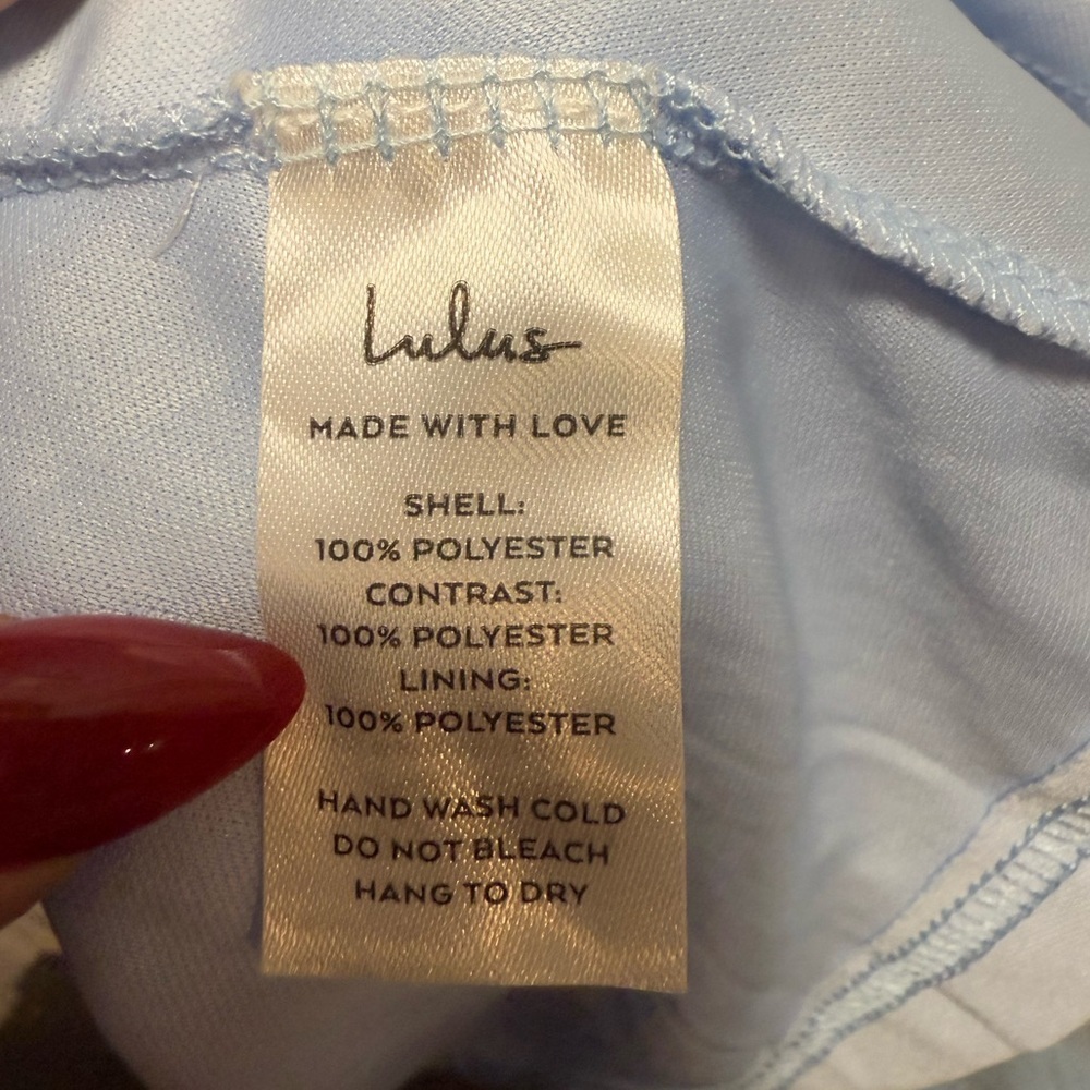 Lulus Lovely Flirtation Light Blue Tulle Strapless Bustier Mini Dress size L - Picture 9 of 11